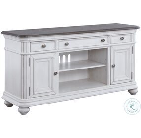 West Chester Light Gray Oak and Distressed White 64" TV Cart