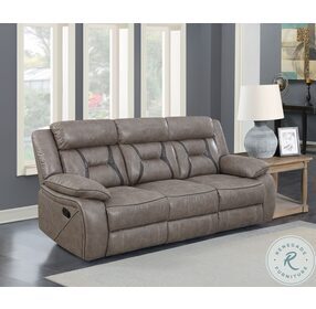 Tyson Gray Reclining Sofa with Drop Down Table And Power Strip