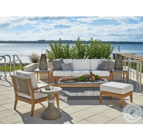 Coastal Living Chesapeake Natural Teak Outdoor Occasional Table Set