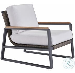 Coastal Living San Clemente Natural Teak and Carbon Outdoor Lounge Chair