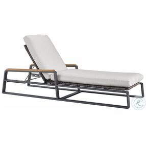 Coastal Living San Clemente Natural Teak and Carbon Outdoor Chaise Lounge
