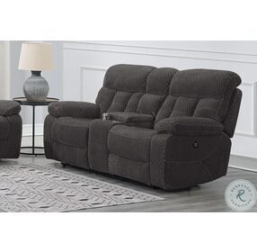 Bravo Charcoal Power Reclining Console Loveseat Power Footrest