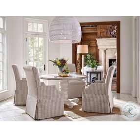 Past Forward Ansen Distressed Dover White Round Dining Room Set
