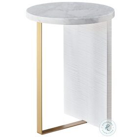 Tranquility Reverie Carrara Marble Round Accent Table