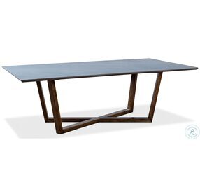 U198-As Gray Double Pedestal Dining Table