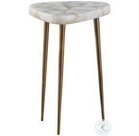Erinn V X Fino Agate And Antique Satin Tall Side Table