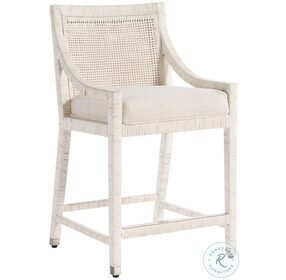 Weekender White Rattan Longboat Counter Height Chair