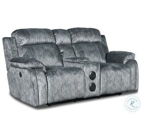 Tango Shadow Reclining Console Loveseat With Speaker