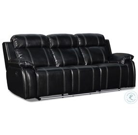 Fusion Black Dual Reclining Sofa