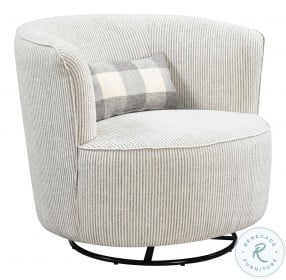 Branch Gray Ticking Classic Stripe Swivel Accent Chair