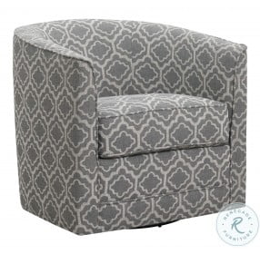 Little Pewter Gray Graphic Swivel Accent Chair