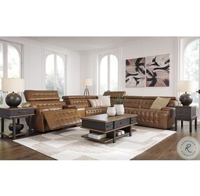 Temmpton Chocolate Leather 6 Piece Power Reclining Sectional
