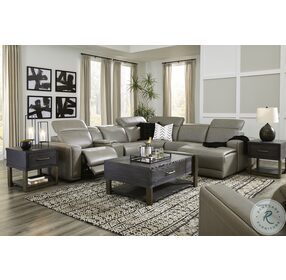 Correze Gray 6 Piece Power Reclining Sectional with RAF Chaise