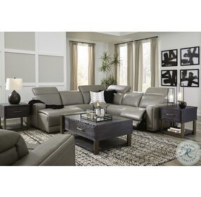 Correze Gray Press Back LAF Power Chaise Sectional