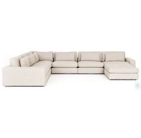 Bloor Essence Natural 6 Piece Sectional With Ottoman