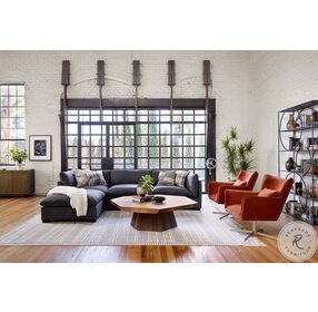 Westwood Bennett Espresso And Charcoal 3 Piece Small Sectional With Ottoman