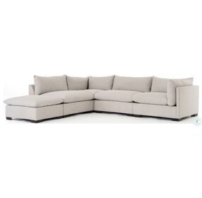 Westwood Bennett Espresso And Moon 4 Piece Large Sectional With Ottoman