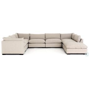 Westwood Bennett Espresso And Moon 7 Piece Sectional With Ottoman