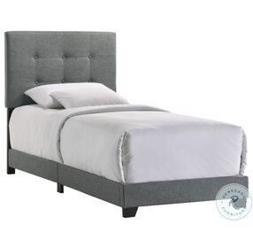 Addyson Gunmetal Twin Upholstered Panel Bed