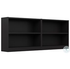 Universal Black Small 2 Shelf Bookcase Set of 2