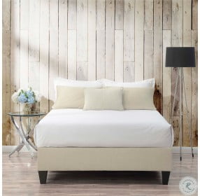 Abby Natural Queen Upholstered Platform Bed