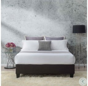 Abby Charcoal Queen Upholstered Platform Bed