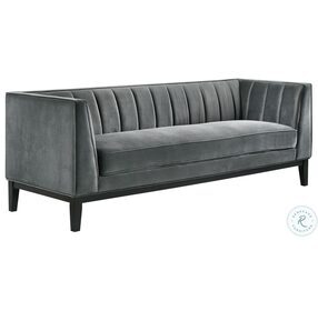 Calabasas Light Grey Velvet Sofa