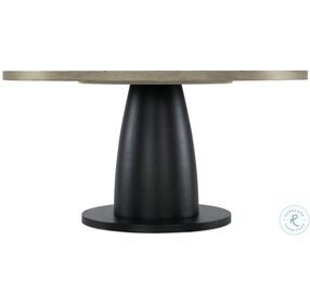Linville Falls Soft Smoked Gray And Textured Black Blue Ridge 60" Round Dining Table