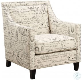Emery French Script Accent Chair