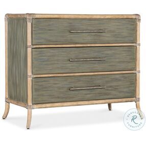 Retreat Seagrass Green And Natural Pole Rattan Chest