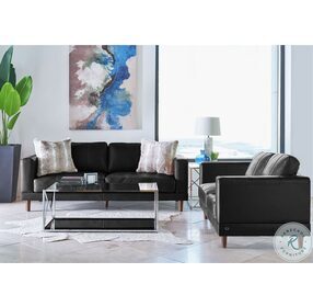 Hanson Fiero Black Leather Living Room Set