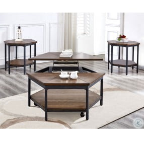 Ultimo Mocha And Black Lift Top Occasional Table Set