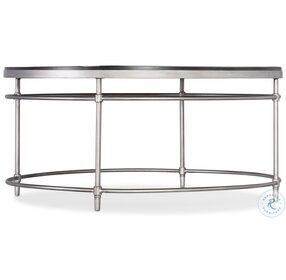 Saint Armand Black And Brushed Pewter Metal Round Cocktail Table