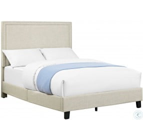 Emery Natural Full Upholstered Platform Bed