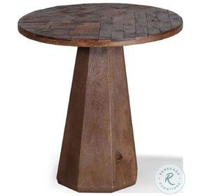 Crossings The Underground Reclaimed Rustic Brown Round End Table