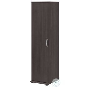 Universal Storm Gray Tall Narrow Storage Cabinet With Door And Shelves