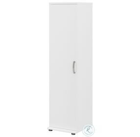 Universal White Tall Narrow Storage Cabinet With Door And Shelves