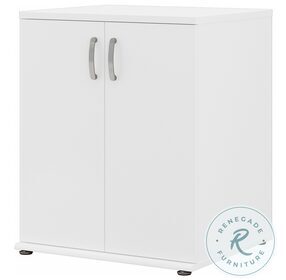 Universal White Floor Storage Cabinet With Door And Shelves