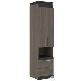 Orion Bark Gray And Graphite 20" Storage Cabinet With Pull Out Shelf