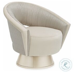 A Com Pleat Turn Around Soft Silver Paint Swivel Chair