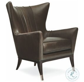 So Welt Done Midnight Leather Wingback Chair