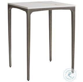 Caprera White Shell And Textured Graphite Side Table