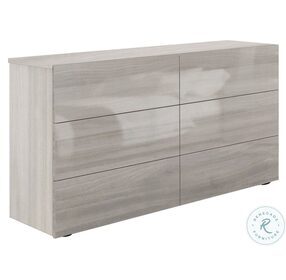 Ayla Light Gray Oak 6 Drawer Dresser