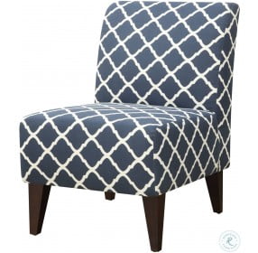 North Blue Pattern Slipper Accent Chair