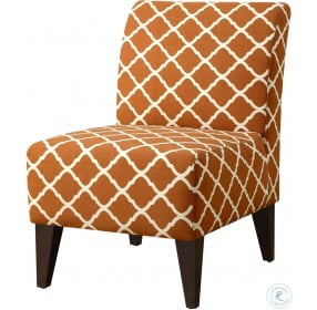 North Orange Pattern Accent Slipper Chair