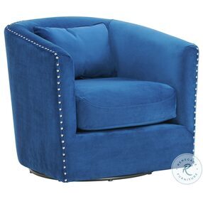 Zola Cobalt Velvet Swivel Chair