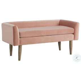Bella Blush Velvet Upholstered Bench
