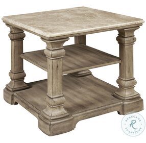 Garrison Cove Honey Toned And Gray Undertones End Table