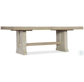 Cascade Soft Taupe And Textured Gesso Rectangular Extendable Dining Table