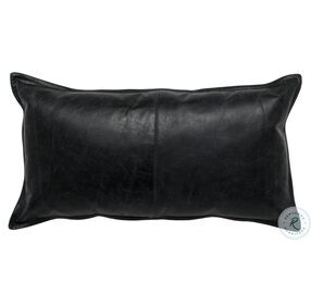Eminence Dexter Onyx Leather Dexter Rectangular Pillow Set of 2